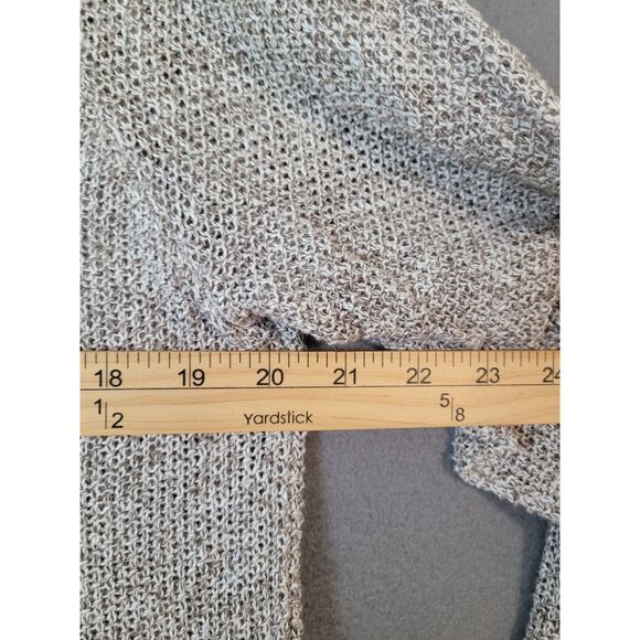 Eileen Fisher Cropped Linen Sweater – Scoop Neck – Open Weave – M – Oatmeal - Picture 5 of 7